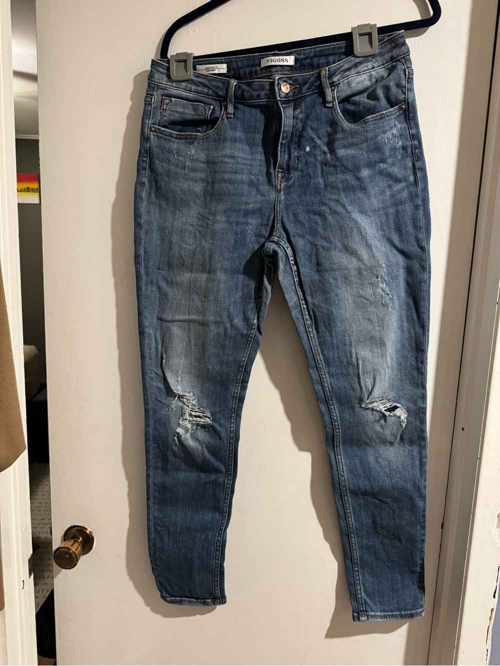 Vigoss Jagger Skinny Distressed Jeans – Size 32 – Medium Wash